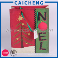 Weihnachts benutzerdefinierte Kraftpapier Geschenktüte mit Druck-Logo